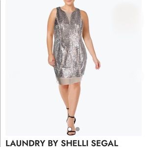 Laundry by Shelli Segal size 12 nude silver NWT